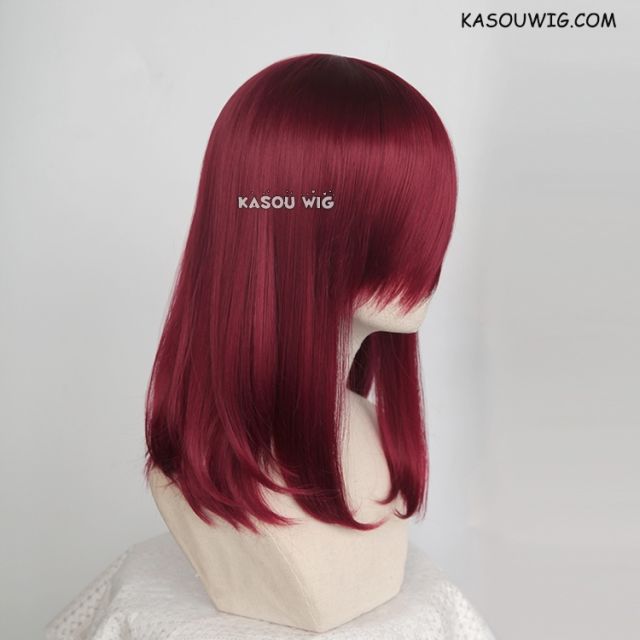 M-1/ KA043 Carmine red bob cosplay wig. shouder length lolita wig suitable for daily use