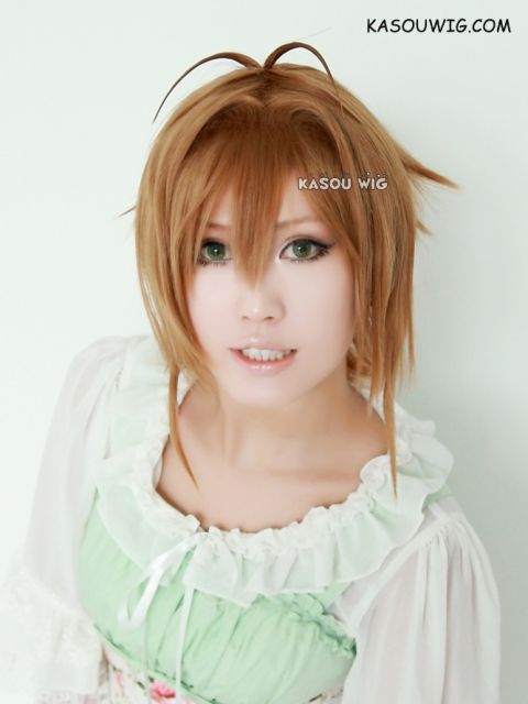 Cardcaptor Sakura Kinomoto Sakura short brown pre styled cosplay wig lolita wig lady wig