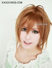 Cardcaptor Sakura Kinomoto Sakura short brown pre styled cosplay wig lolita wig lady wig