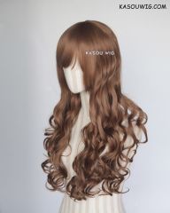 L-1 / KA024 light brown 75cm long curly wig . Hiperlon fiber