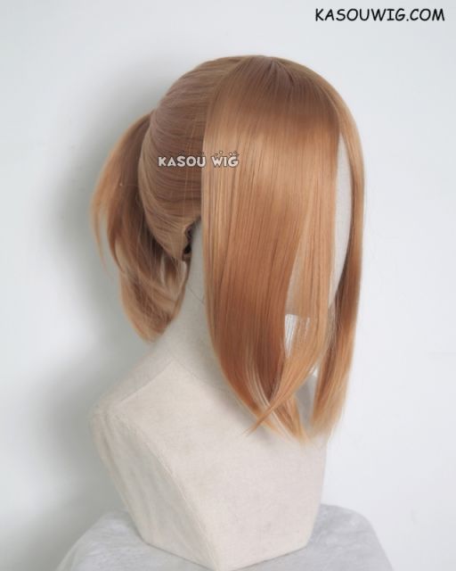 S-3 /  KA018 dark ginger orange ponytail base wig with long bangs.