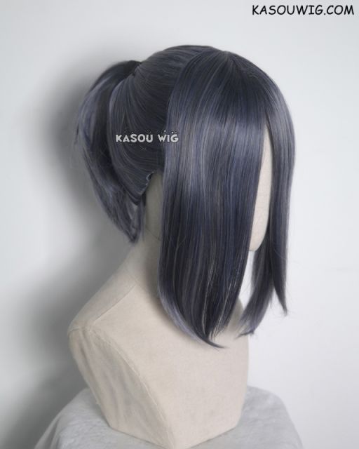 S-3 / SP29 bluish gray ponytail base wig with long bangs.