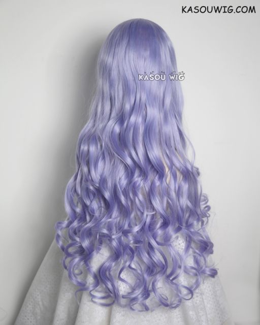 L-1 / KA056 pastel Lavender 75cm long curly wig . Hiperlon fiber