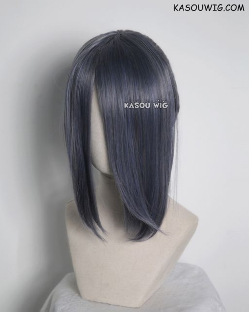 S-3 / SP29 bluish gray ponytail base wig with long bangs.