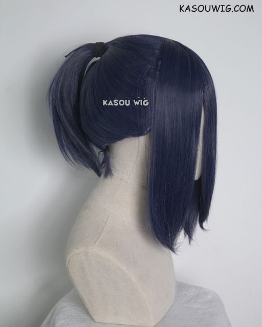 S-3 / SP03 deep blue ponytail base wig with long bangs.