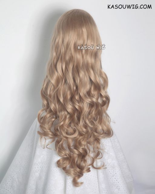 L-1 / KA017 dark natural blonde  75cm long curly wig . Hiperlon fiber