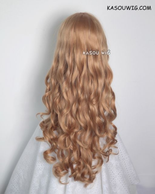 L-1 / KA018 ginger orange 75cm long curly wig . Hiperlon fiber