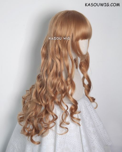L-1 / KA018 ginger orange 75cm long curly wig . Hiperlon fiber