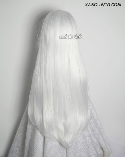 L-2 / KA001 snow white 75cm long straight wig . Tangle Resistant fiber