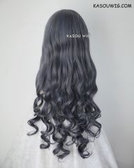 L-1 / SP29 bluish gray 75cm long curly wig . Tangle Resistant fiber