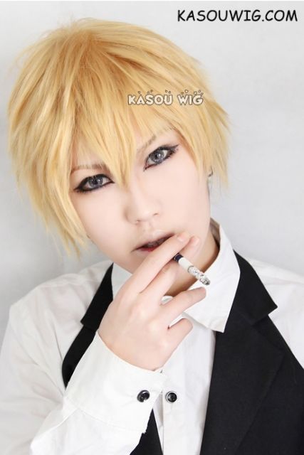 Durarara!! Heiwajima Shizuo short layered blonde cosplay wig