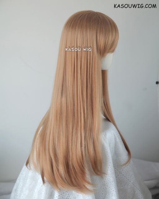 L-2 / KA023 caramel 75cm long straight wig . Tangle Resistant fiber