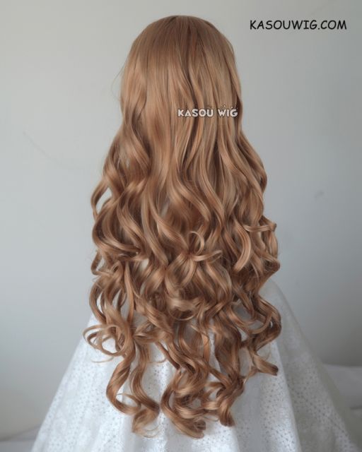 L-1 / KA023 caramel 75cm long curly wig . Tangle Resistant fiber