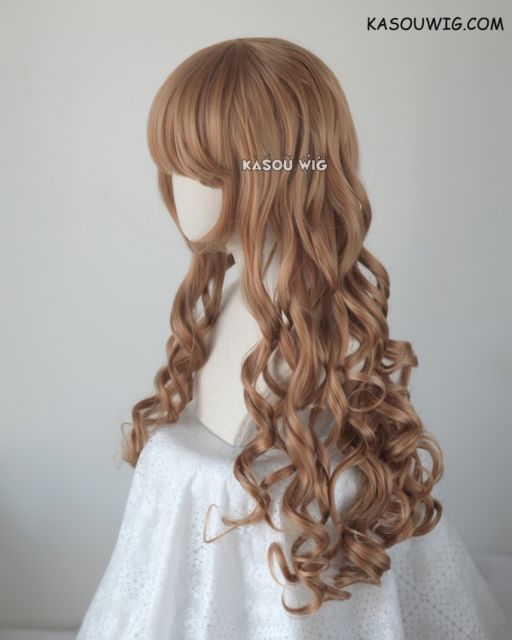 L-1 / KA023 caramel 75cm long curly wig . Tangle Resistant fiber