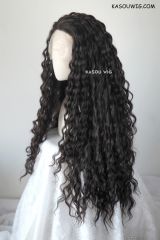 Lace Front>>> Moana brown black curly long cosplay wig