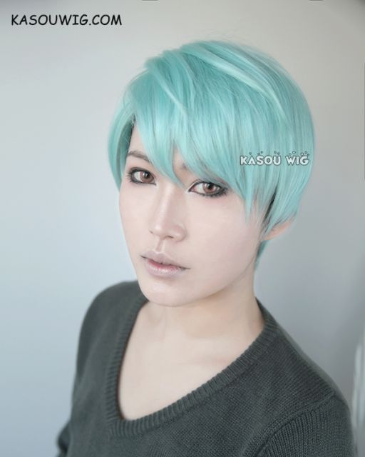 Mystic Messenger V Jihyun mint green short side part cosplay wig