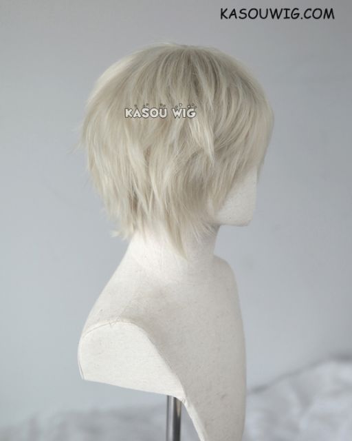 S-1 / SP27  >>31cm / 12.2" short light ash blonde layered wig, easy to style,Hiperlon fiber