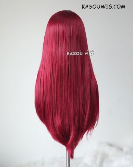 L-2 / KA043 Carmine red 75cm long straight wig . Heating Resistant fiber