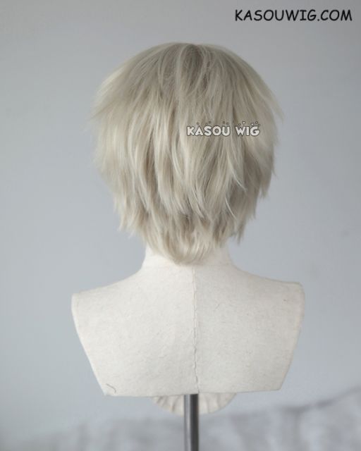 S-1 / SP27  >>31cm / 12.2" short light ash blonde layered wig, easy to style,Hiperlon fiber
