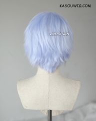 S-1/KA054  >>31cm / 12.2" short light periwinkle layered wig, easy to style,Hiperlon fiber