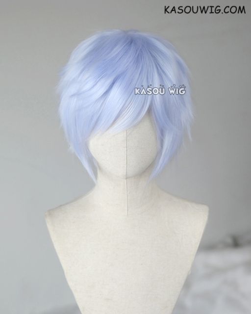 S-1/KA054  >>31cm / 12.2" short light periwinkle layered wig, easy to style,Hiperlon fiber