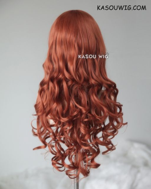 L-1 / KA022 Copper Penny  75cm long curly wig . Hiperlon fiber