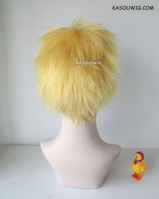 Uzumaki short spiky bright yellow cosplay wig