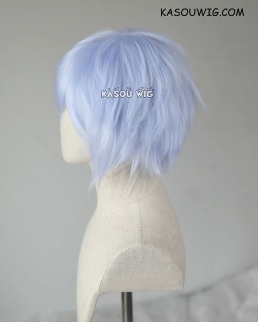 S-1/KA054  >>31cm / 12.2" short light periwinkle layered wig, easy to style,Hiperlon fiber