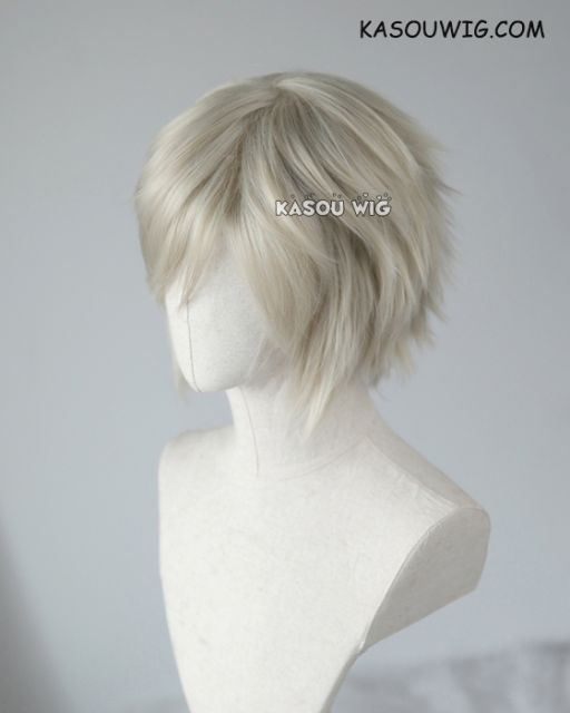 S-1 / SP27  >>31cm / 12.2" short light ash blonde layered wig, easy to style,Hiperlon fiber