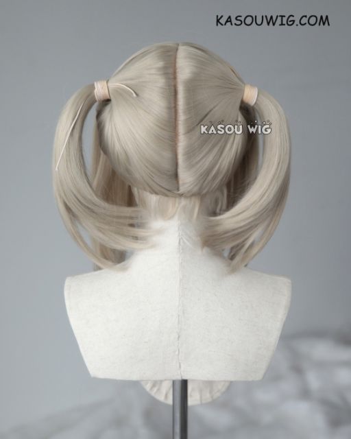 M-2/ SP02 ┇ 50CM / 19.7" sand blonde pigtails base wig with long bangs.