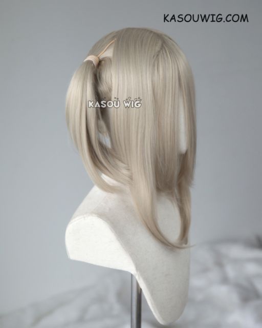 M-2/ SP02 ┇ 50CM / 19.7" sand blonde pigtails base wig with long bangs.