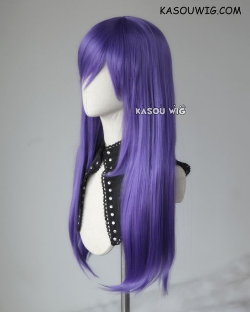 L-2 / KA057 cool purple 75cm long straight wig . Heating Resistant fiber