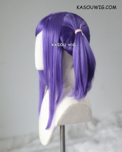 M-2 / KA057 ┇ 50CM / 19.7" cool purple pigtails base wig with long bangs.