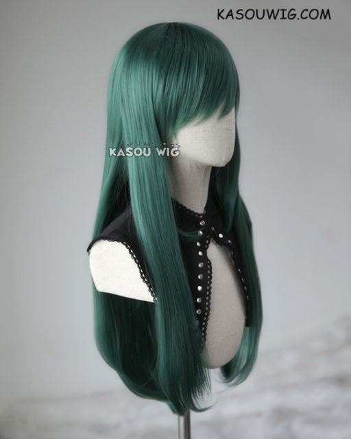 L-2 / KA065 dark olive green 75cm long straight wig . Heating Resistant fiber