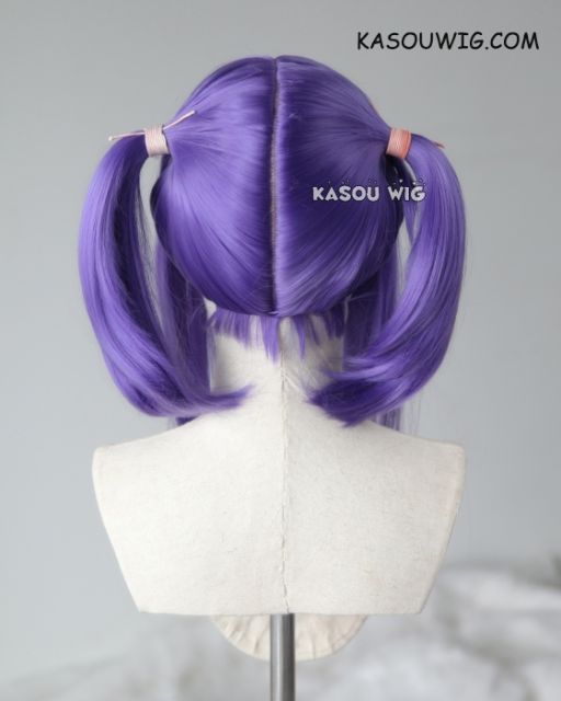 M-2 / KA057 ┇ 50CM / 19.7" cool purple pigtails base wig with long bangs.