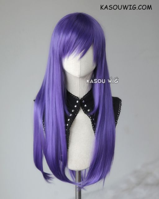 L-2 / KA057 cool purple 75cm long straight wig . Heating Resistant fiber