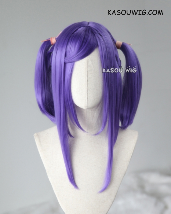 mai様 M-2 / KA057 cool purple pigtails base wig with long bangs.