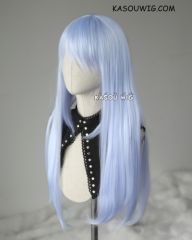 L-2 / KA054 light periwinkle 75cm long straight wig . Heating Resistant fiber