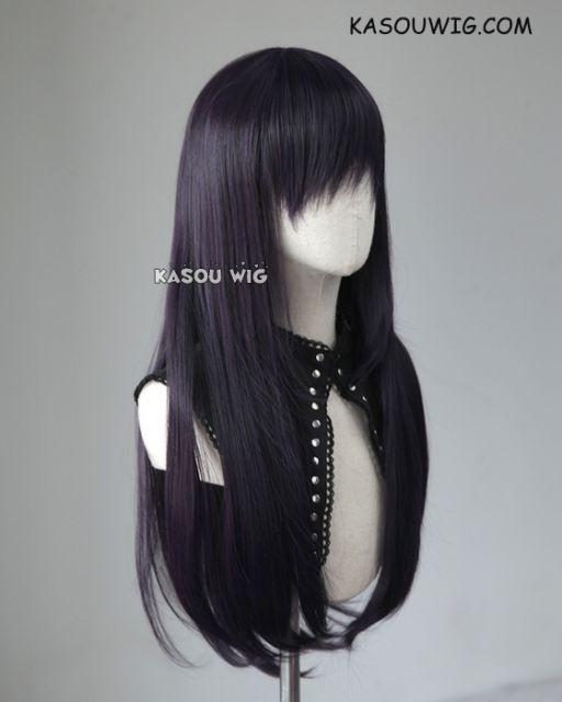 L-2 / SP31 deep purple 75cm long straight wig . Heating Resistant fiber