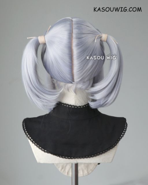 M-2 / SP26 ┇ 50CM / 19.7" silver Lavender pigtails base wig with long bangs.