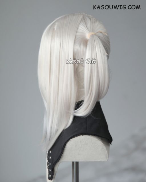 M-2/ SP05 ┇ 50CM / 19.7" pearl white pigtails base wig with long bangs.