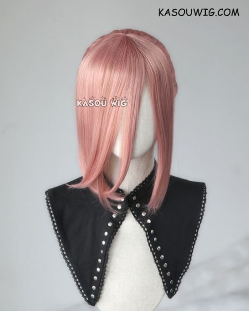 S-3 / KA037 dusty pink ponytail base wig with long bangs.