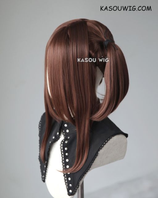 M-2 / KA027 ┇ 50CM / 19.7"  Coffee Brown  pigtails base wig with long bangs.
