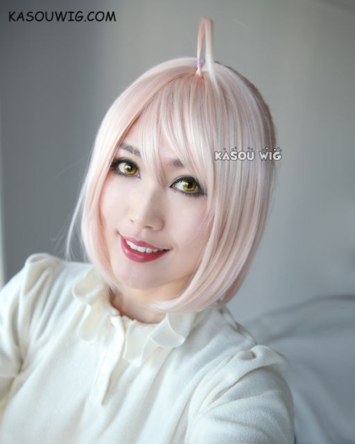 Fate Grand Order FGO sakura Saber Okita Souji pre-styled pinkish blonde cosplay wig