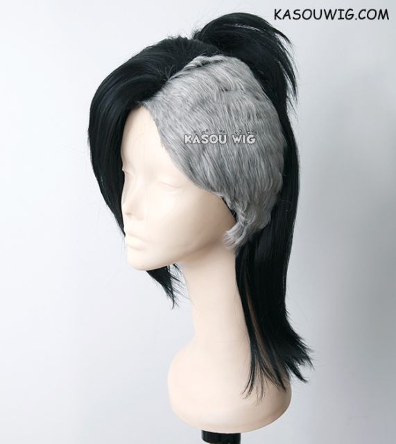 Tokyo Ghoul Uta side parted black gray cosplay wig