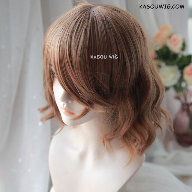 S-4 / KA024 light brown loose beach waves lolita . harajuku wig with bangs .35cm .