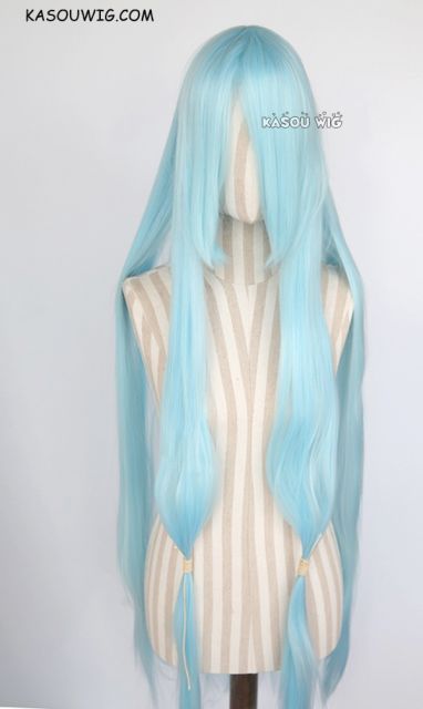 Fire Emblem Fates Azura 120cm long light blue cosplay wig. KA046