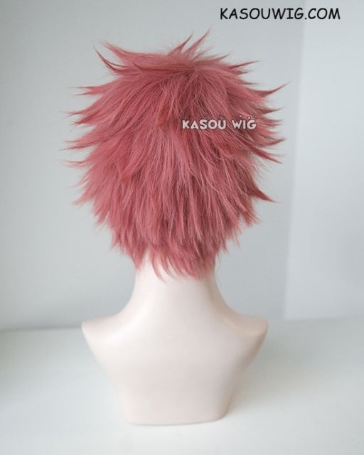 Owari no Seraph Shiho Kimizuki short spiky coral ash pink cosplay wig