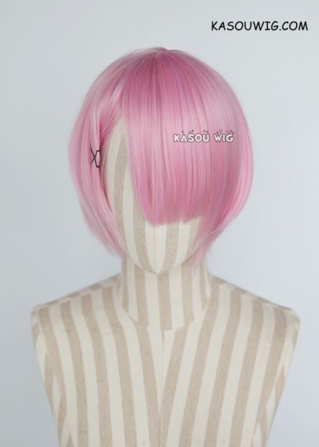 Re zero / Re: Life in a Different World from Zero  Ram short smooth cosplay wig pink ( KA034)