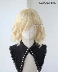 S-4 / KA009 Beach Blonde loose beach waves lolita . harajuku wig with bangs .35cm .